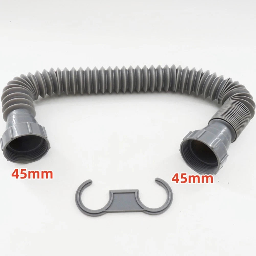 Flexible Adjustable Sink Drain Pipe Hose with Double Ended Tube Brackets