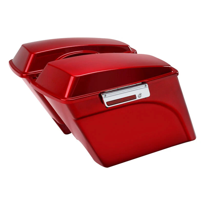5" Stretched Red Saddlebag & Conversion Bracket for Harley Softail (1986–2017)