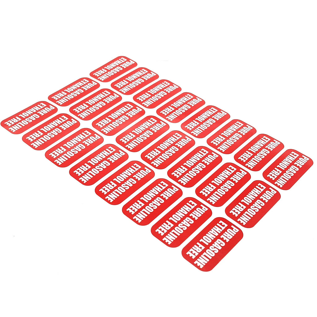 Set of 24 Durable Fuel Labels for Ethanol Free (1x2 inch)