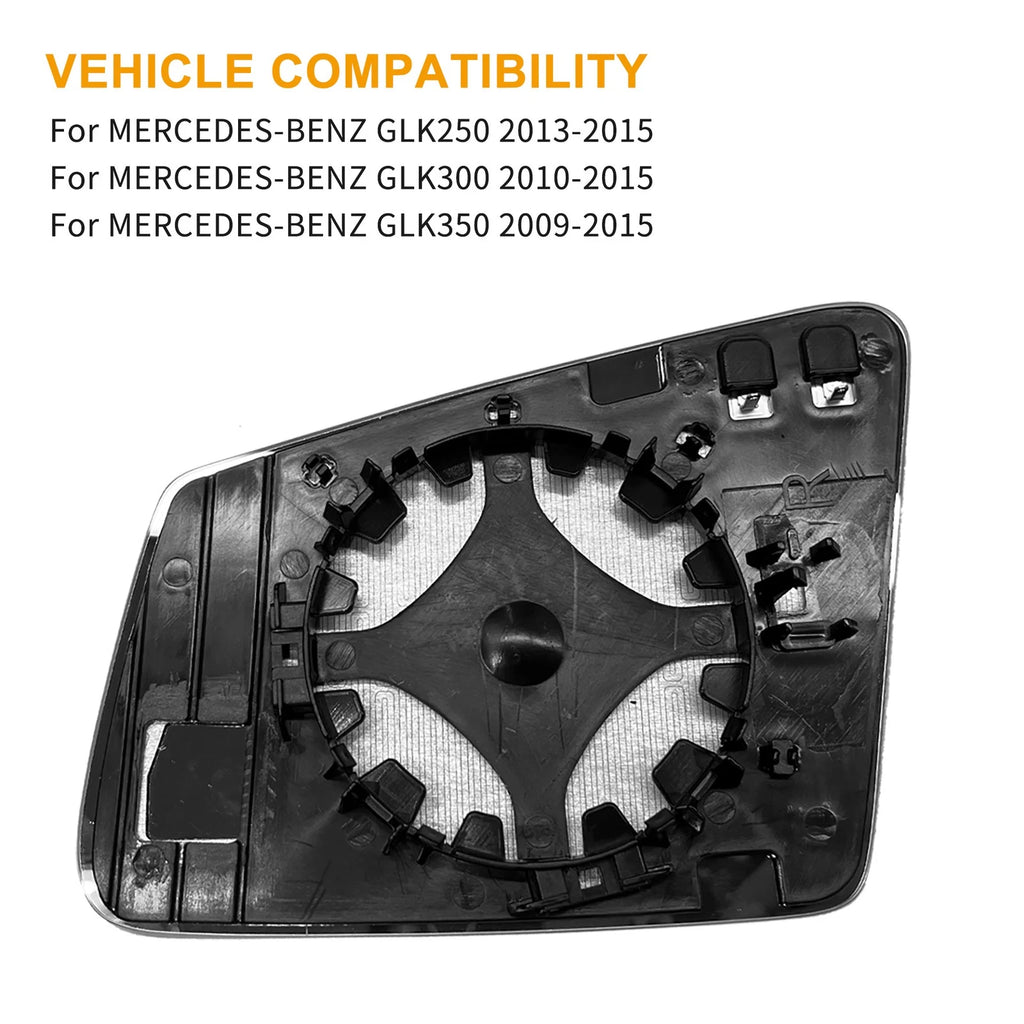Right Side Heated Mirror Glass with Holder for Mercedes E250 E350 (2014–2023)