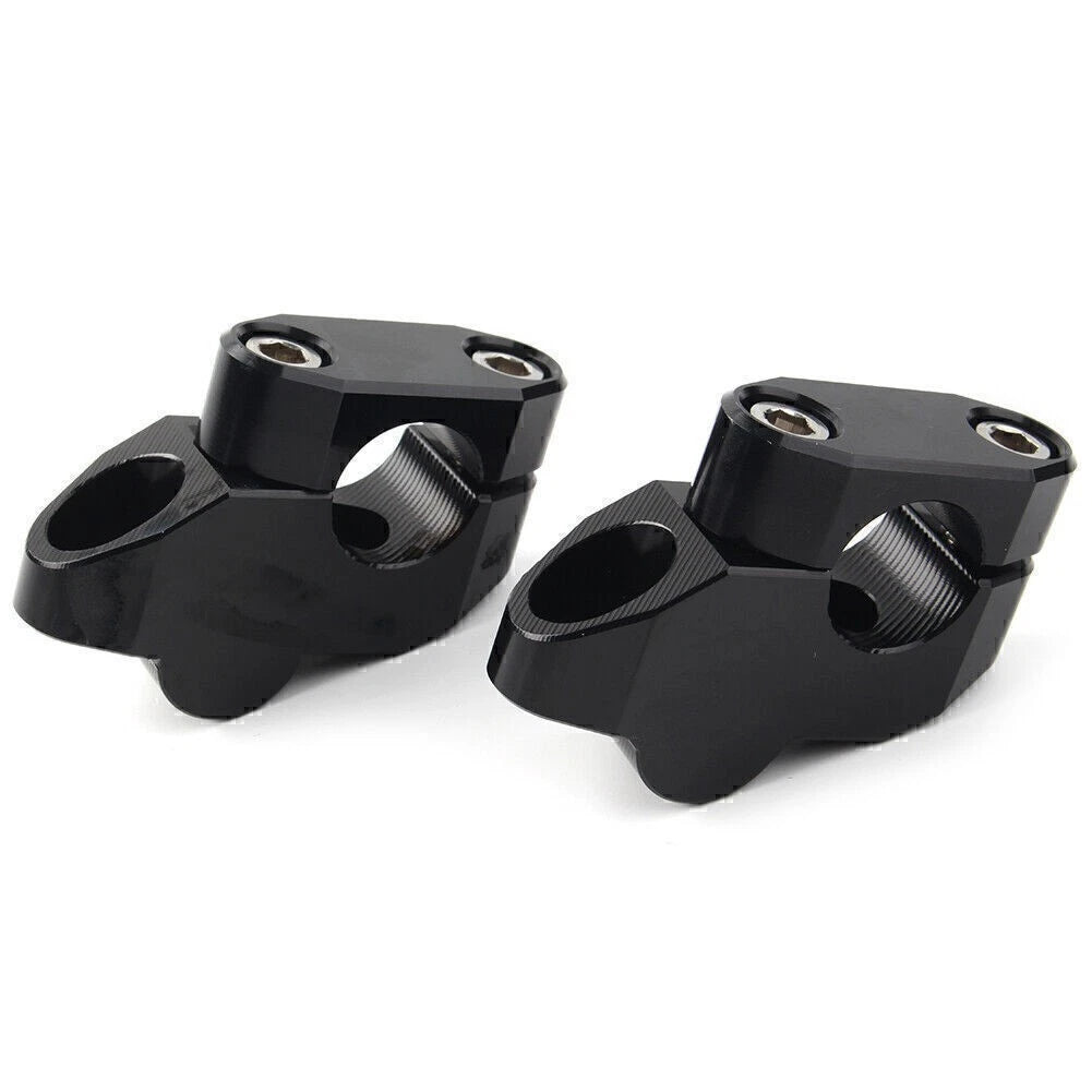 2X Handlebar Bar Extension Risers for Motorcycle (Black)