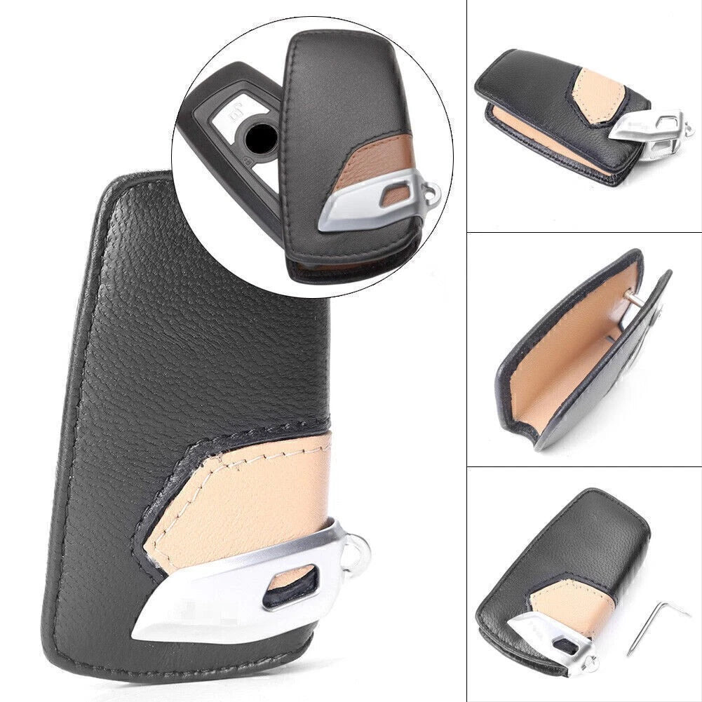 Leather Key Fob Case for BMW 3 5 7 Series X3 (2000–2023)