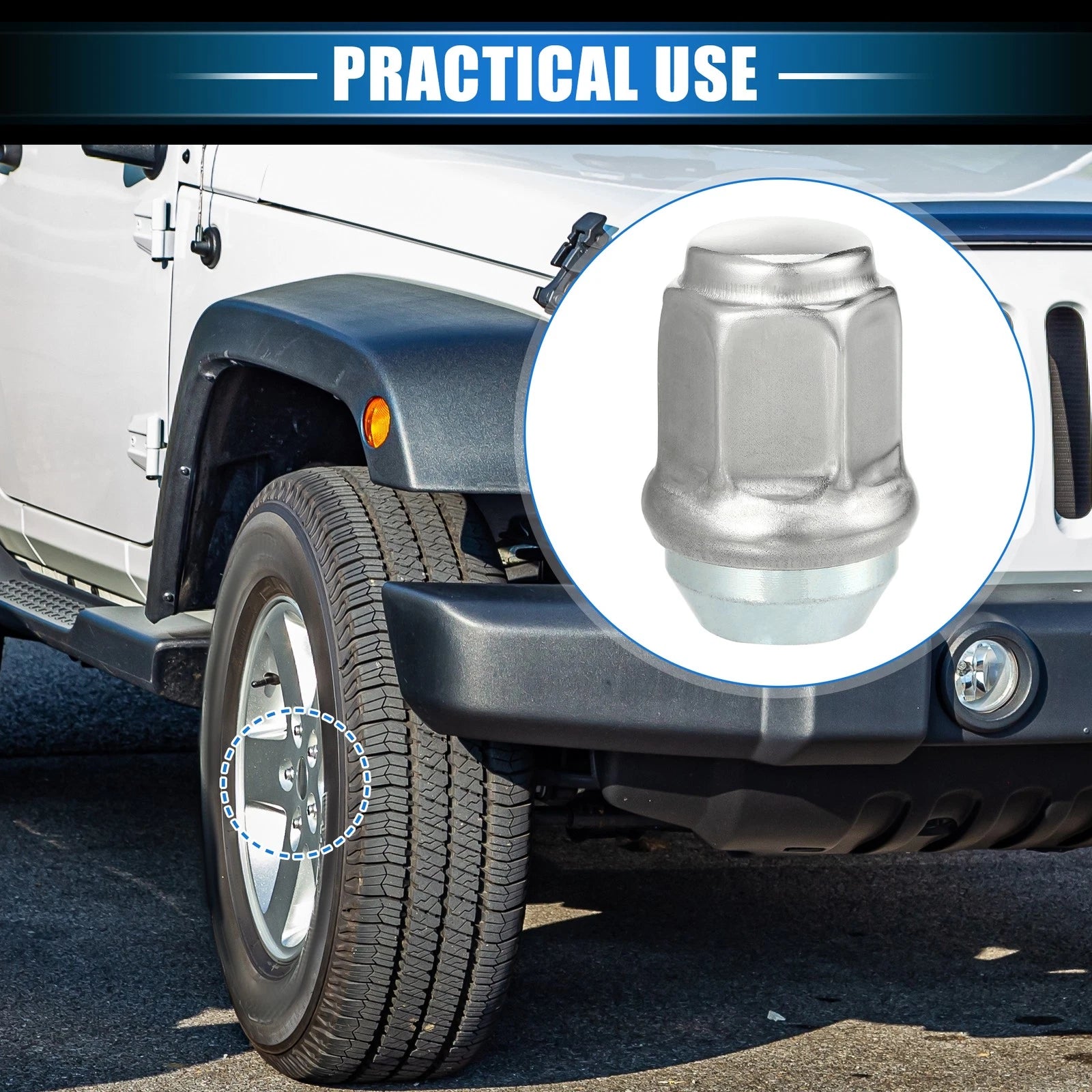 Wheel Lug Nuts Set for Jeep Wrangler Liberty for Dodge Challenger (5 Pack)