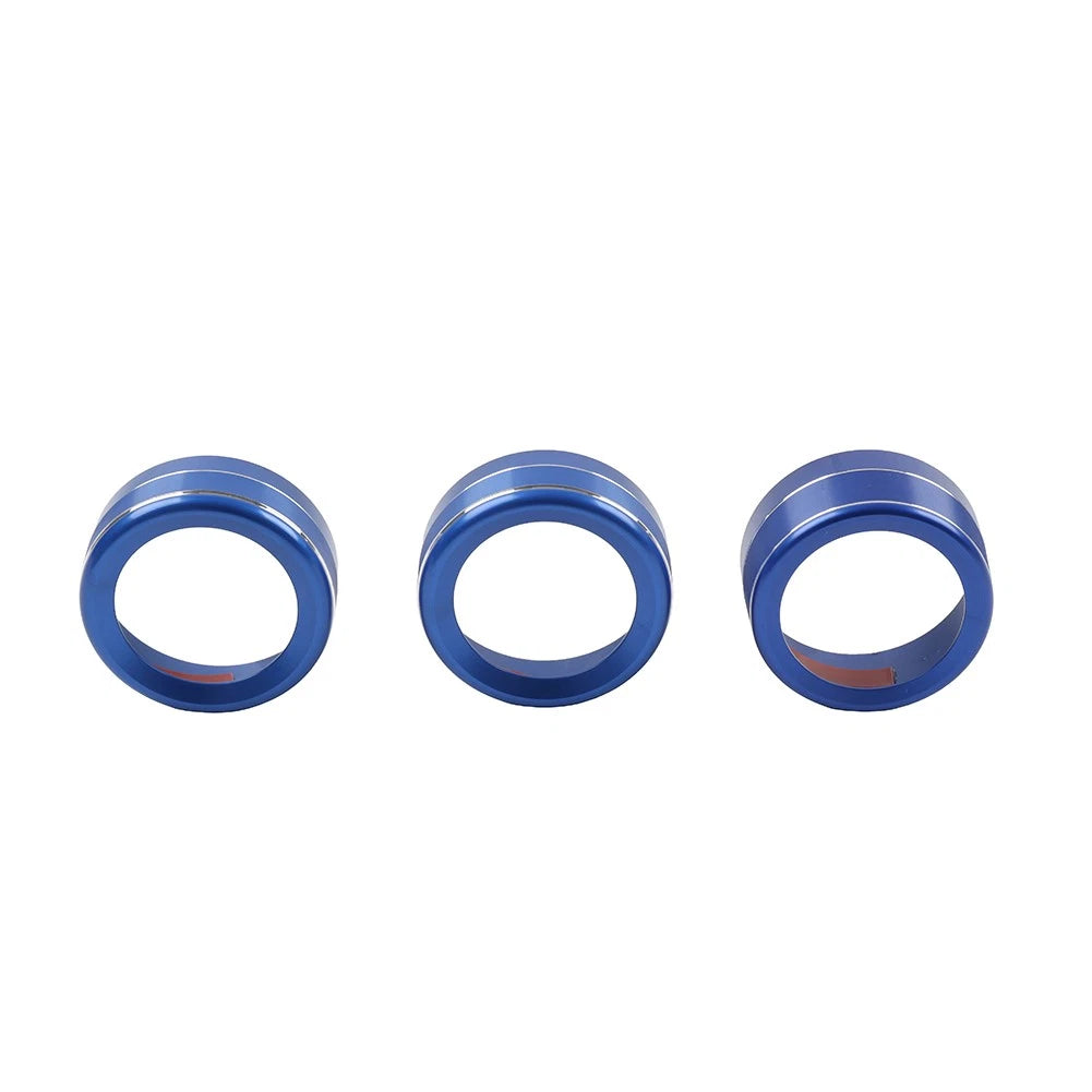 Set of 2 Blue AC Climate Control Knob Ring Covers for Mazda 3 (2014–2018) CX-5 (2016–2019)