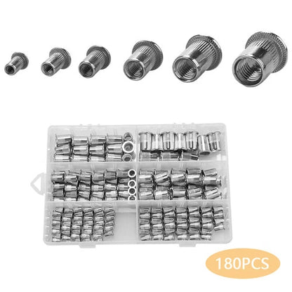 180PCS Rivnut Nutsert Kit for M3-M10 Threaded Inserts