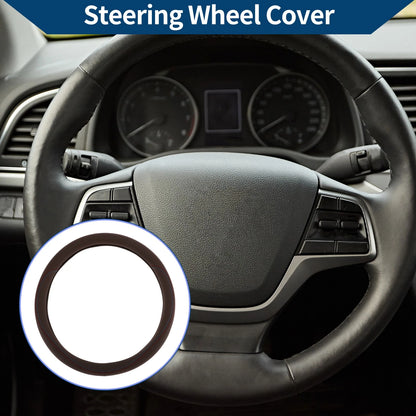 Rubber Steering Wheel Cover for Car (14.96" Deep Brown)