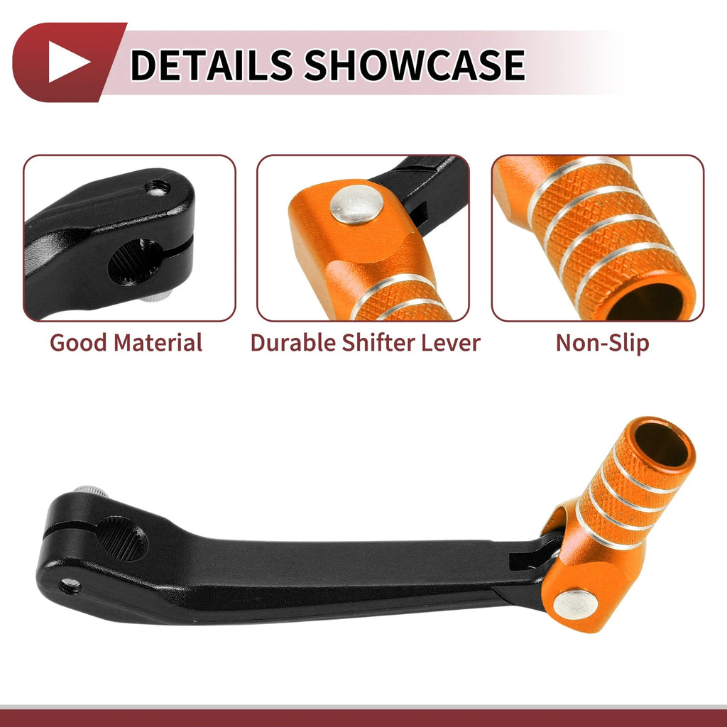 Folding Gear Shifter Lever for Honda CRF150F (2003–2017) Black Orange