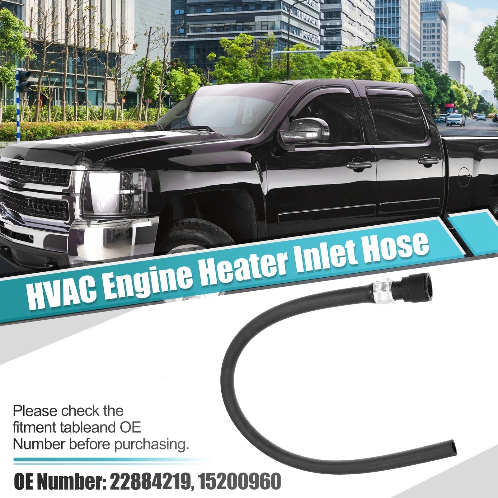 Car Heater Hose Assembly Replacement for Chevrolet Silverado GMC Sierra HD (2007–2019)