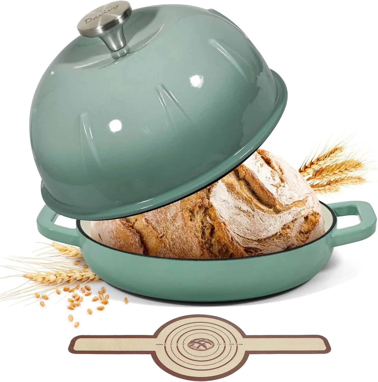 5QT Enameled Dutch Oven for Sourdough Bread with Silicone Sling