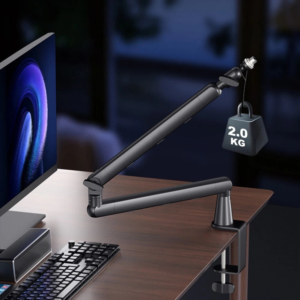 Adjustable Desk Microphone Arm Stand - Sturdy Metal Design