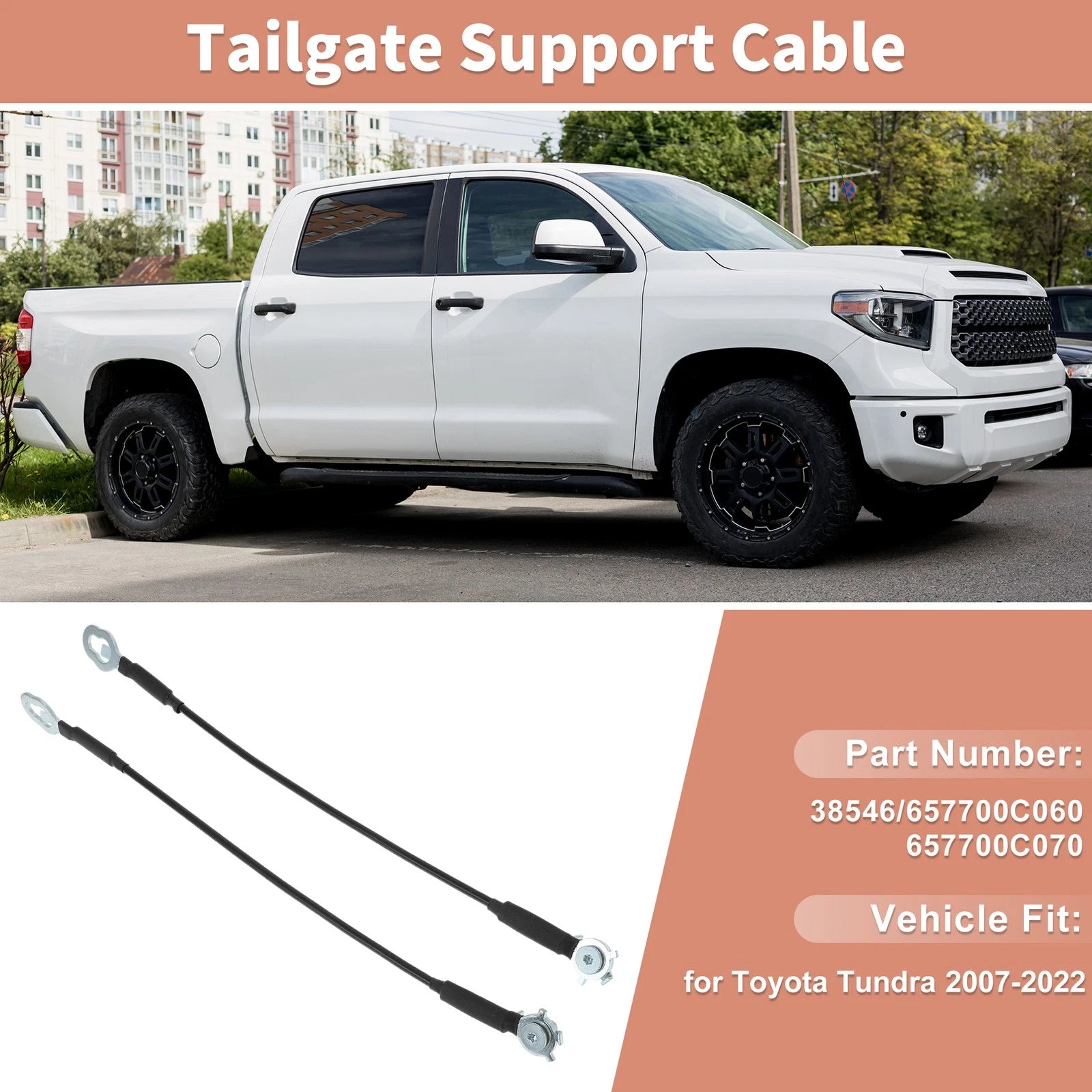 Tailgate Support Cables Replacement for Toyota Tundra (2007–2022)