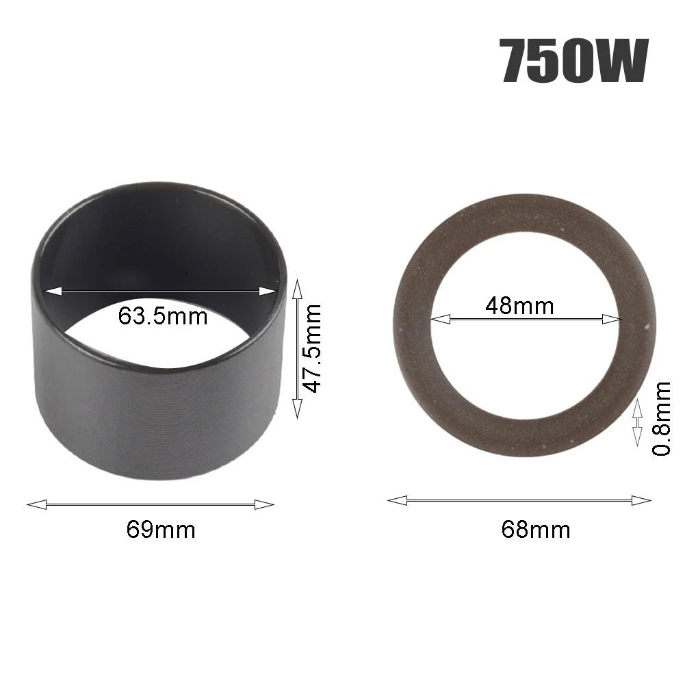 OilFree Mute Air Compressor Cylinder Sleeve Piston 63mm Black Rubber