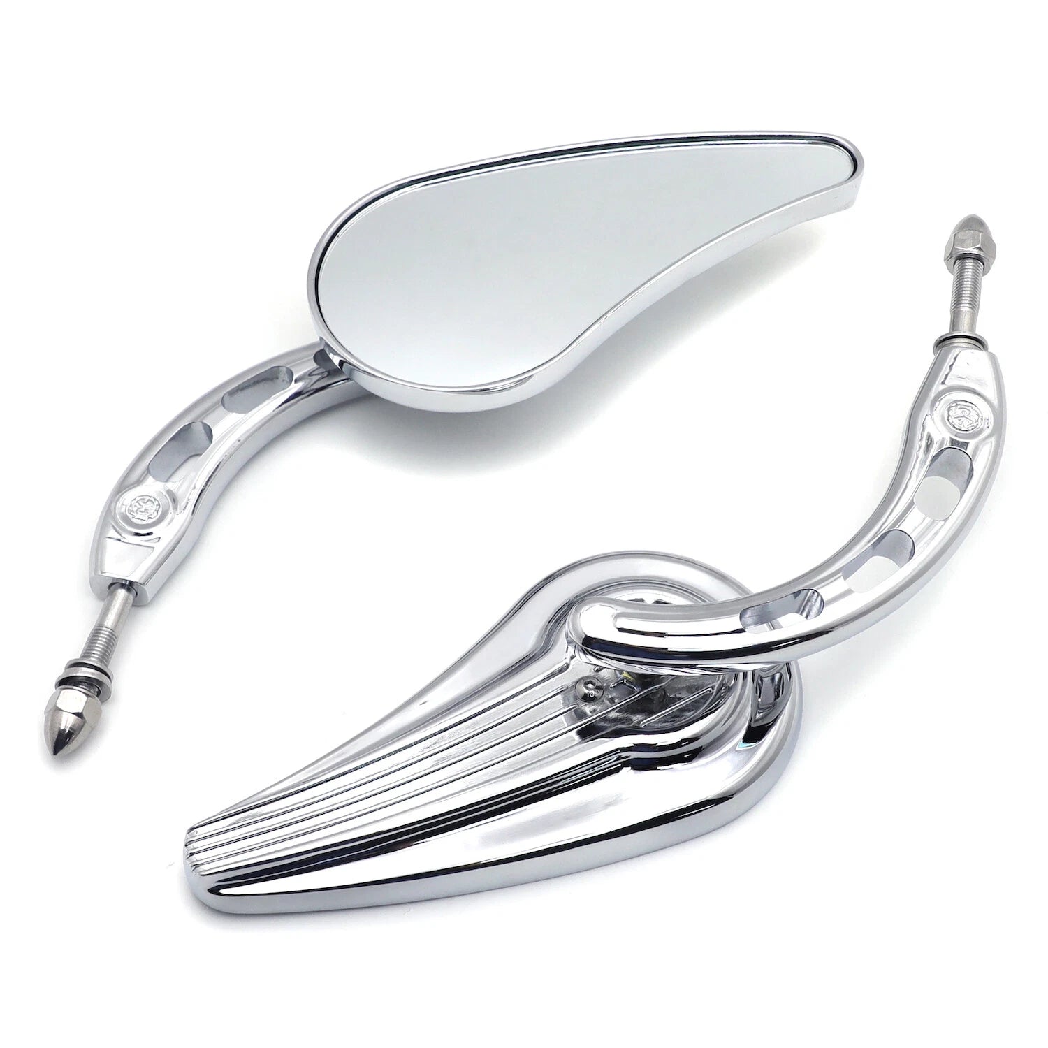 Chrome Raindrop Side Mirrors for Harley Softail (2018–2023)