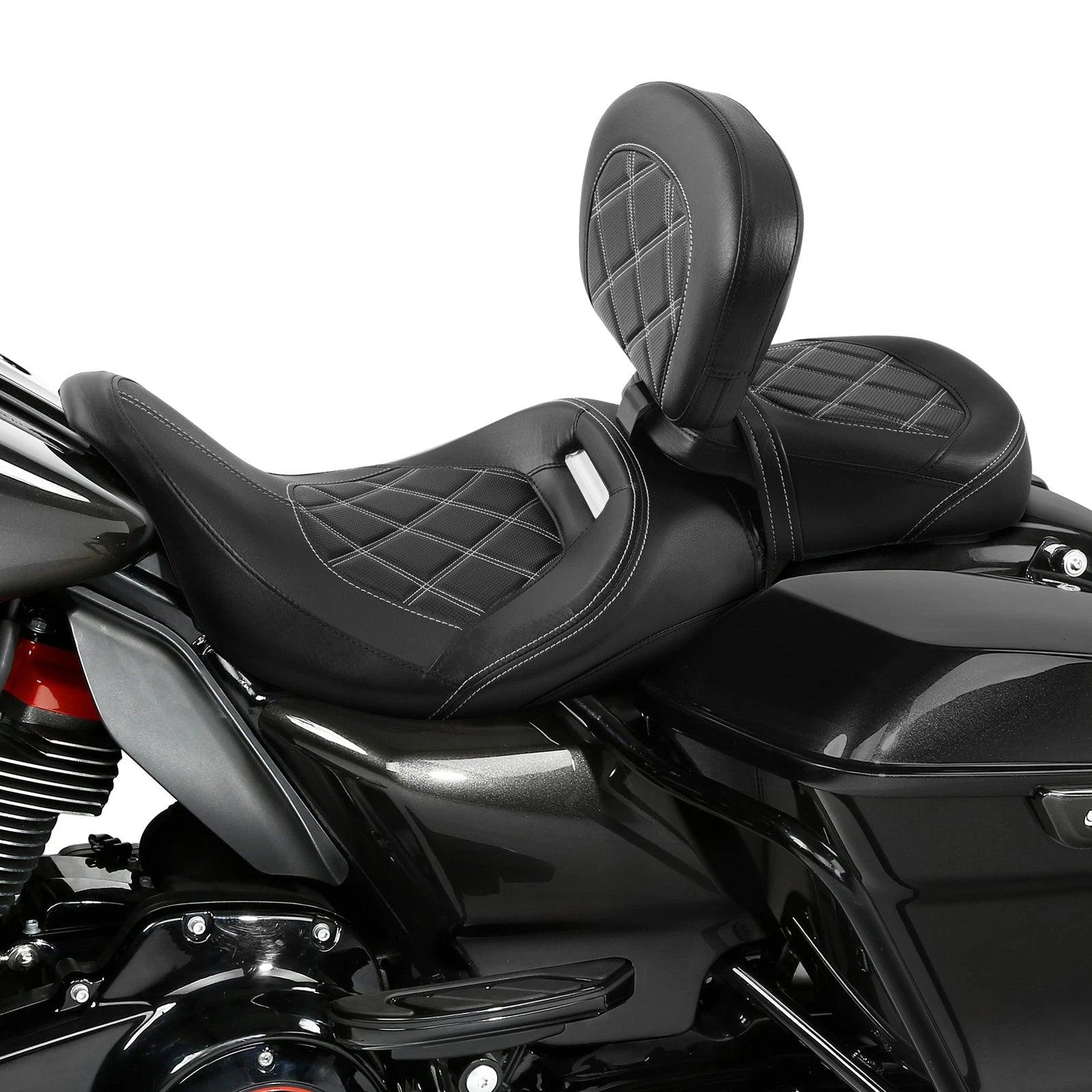 Low-Profile Driver Passenger Seats Backrest for Harley Touring (2009–2023)