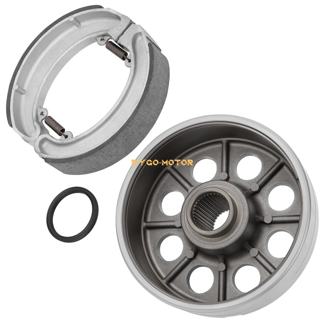 Rear Brake Drum Hub W/Shoes Kit for Honda Fourtrax 300 TRX300 (1988–2000)