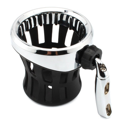 Universal Chrome Motorcycle Handlebar Cup Holder with Mesh Basket
