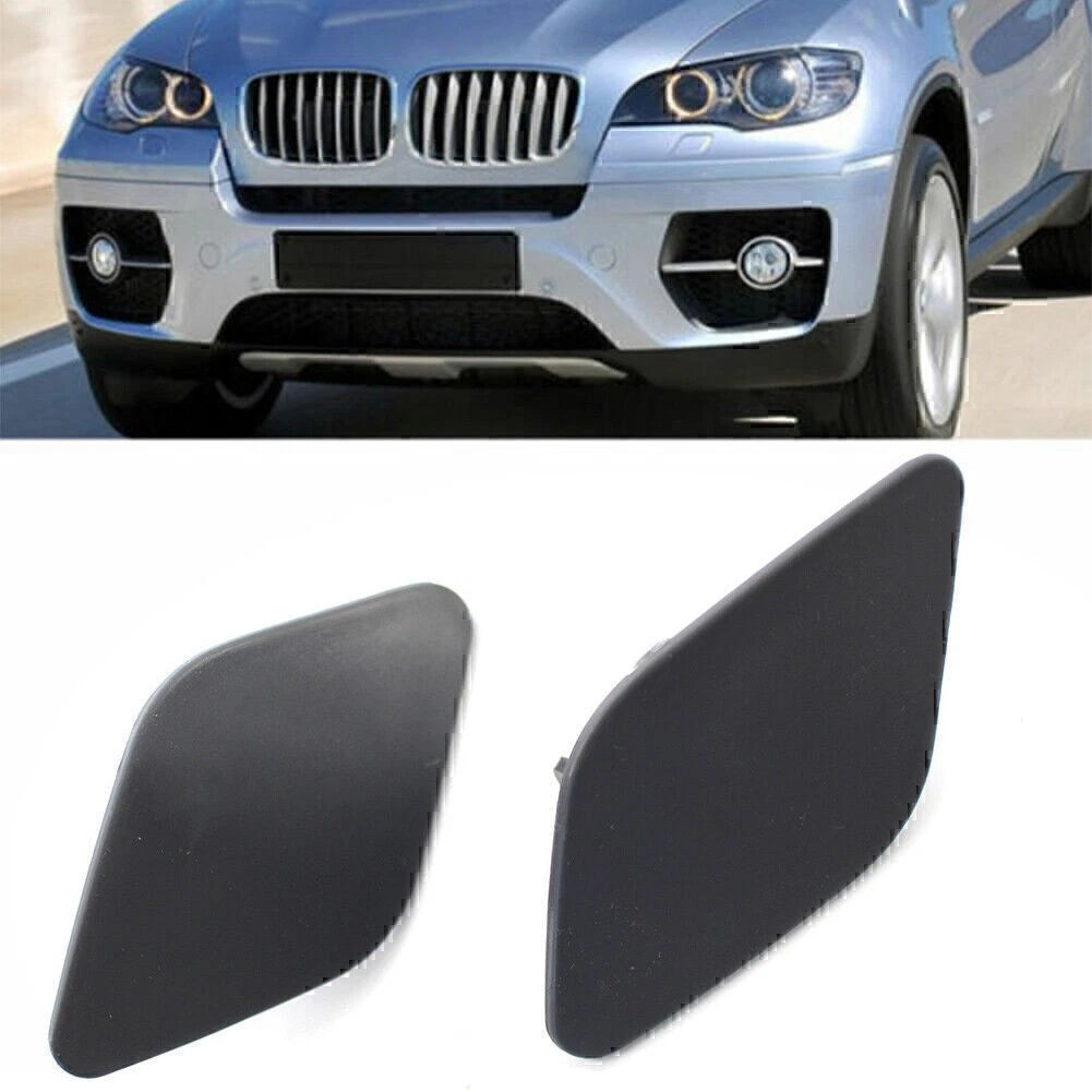 1 Pair Front L &R Headlight Washer Nozzle Cover Plastic For BMW X6 E71 2008-2014