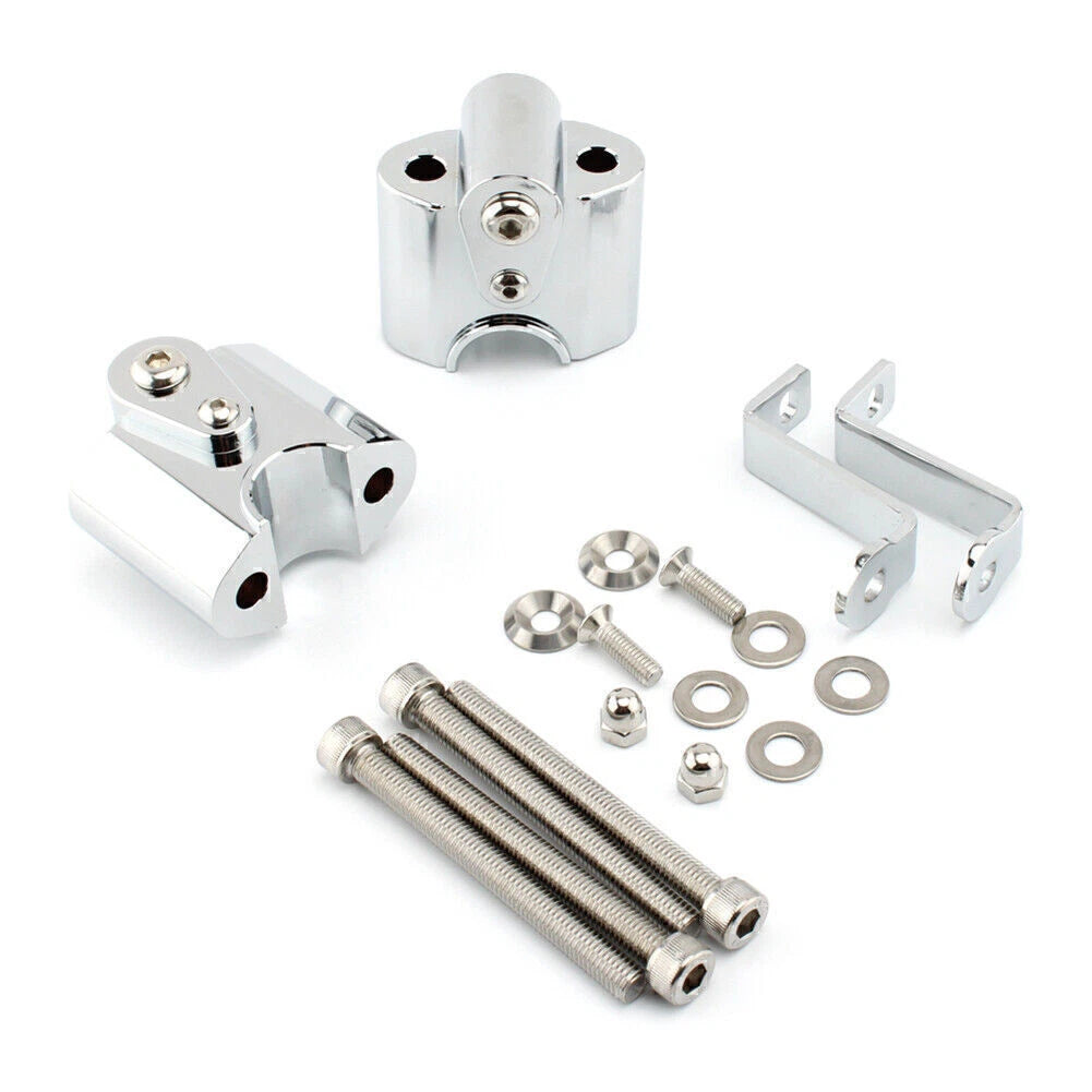Chrome Handlebar Risers Clamp Adapters Kit for BMW R 18 Classic (2020–2023)