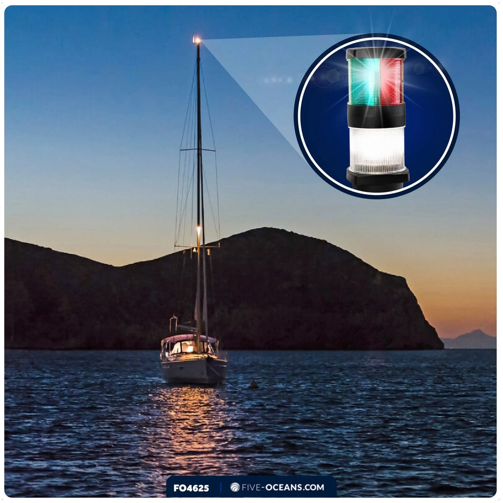 LED Tri-Color Anchor Navigation Light for Boats (12V)