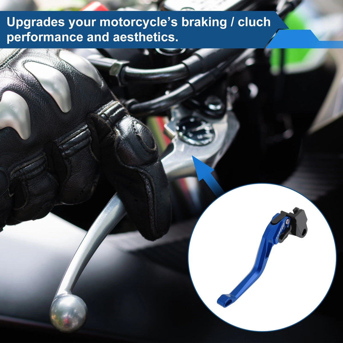 Adjustable Short Brake Clutch Lever for Kawasaki ZX6R (2019–2025) Blue