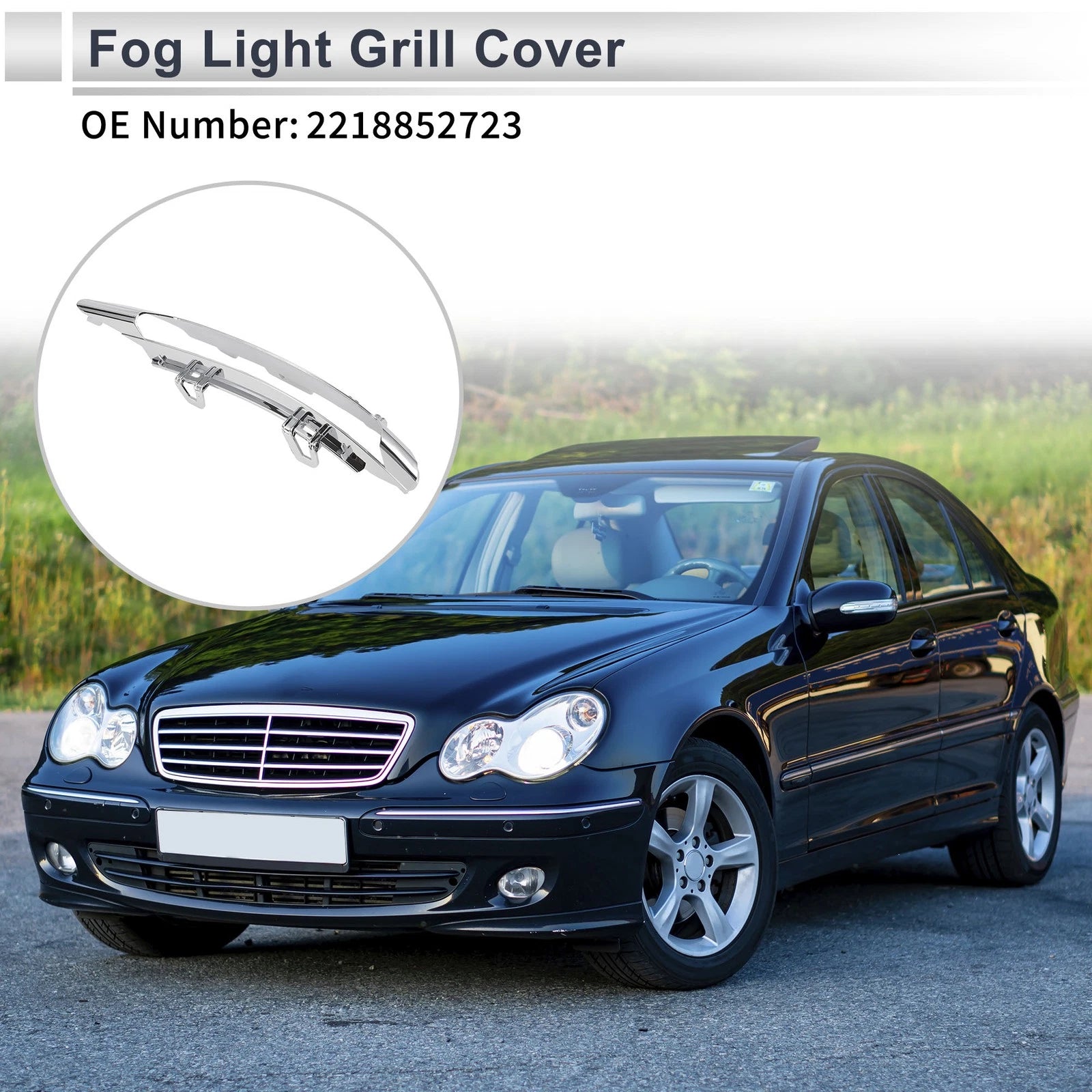 Front Left Fog Light Grill Replacement for Mercedes Benz W221 (2010–2013)