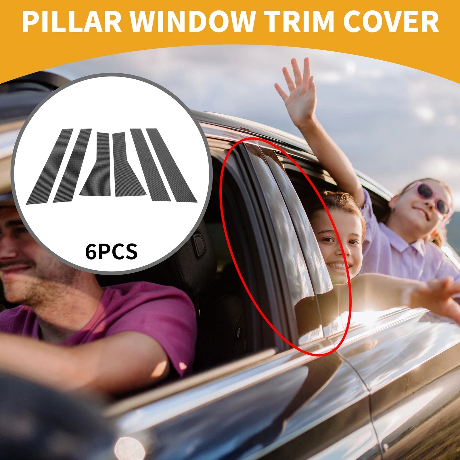 6 Pcs Car Pillar Window Trim Covers Replacement for Subaru Forester (2019–2023)
