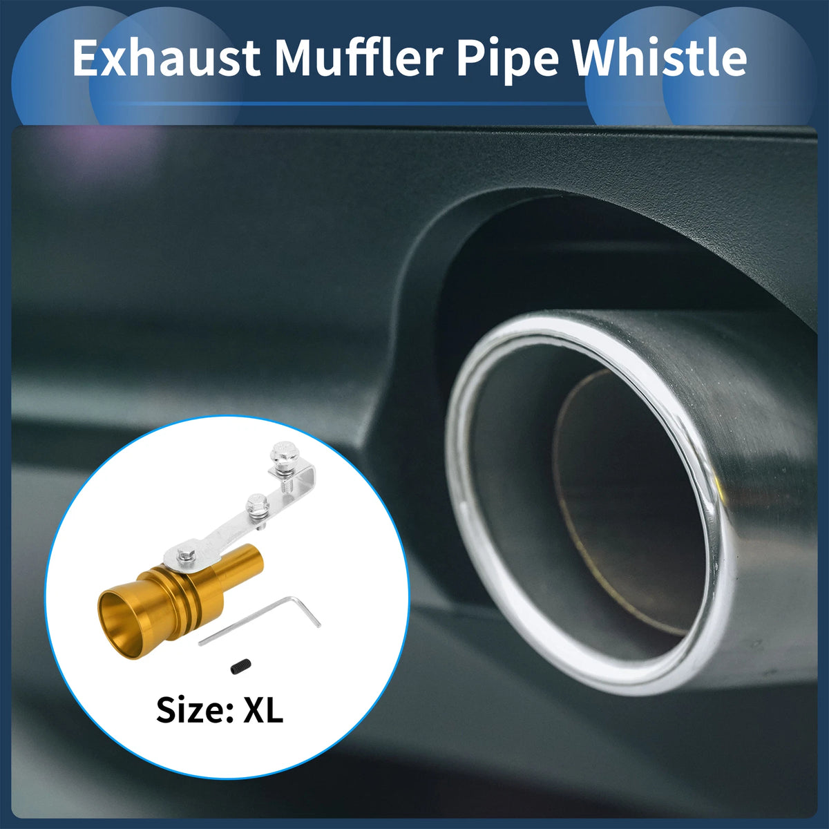 Turbo Sound Exhaust Muffler Pipe Whistle for Universal Fit (1 Set)