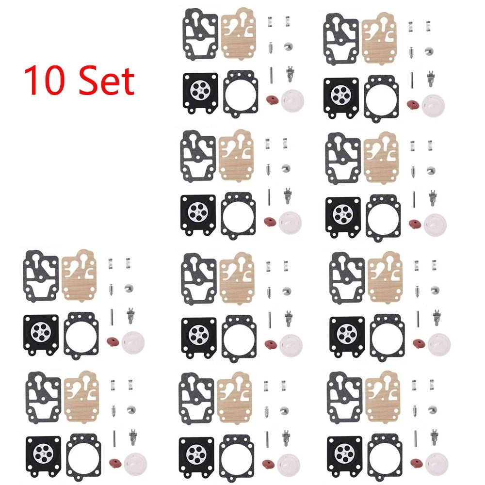 Set of 10 Carburetor Gasket Rebuild Kit for Walbro 43CC 52CC (N/A)