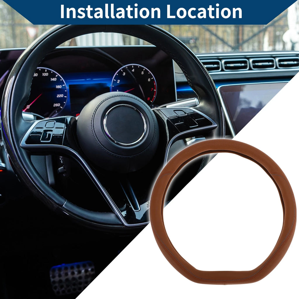 Rubber Steering Wheel Cover for Universal Fit (14.96")