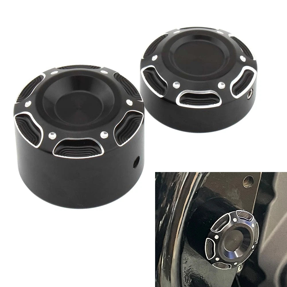 2X Frame Cap Nut Bolt Cover for Harley-Davidson X350 (Black & Chrome)