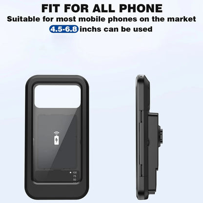 Motorcycle Phone Holder with Wireless Charging for Universal Fit (2010–2023)