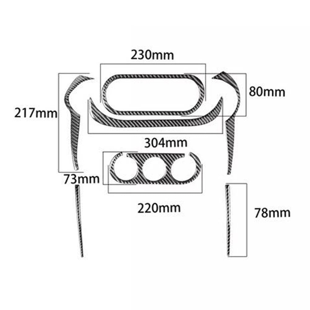 Carbon Fiber Central Console Panel Cover Trim For Mitsubishi Lancer 2008-2013
