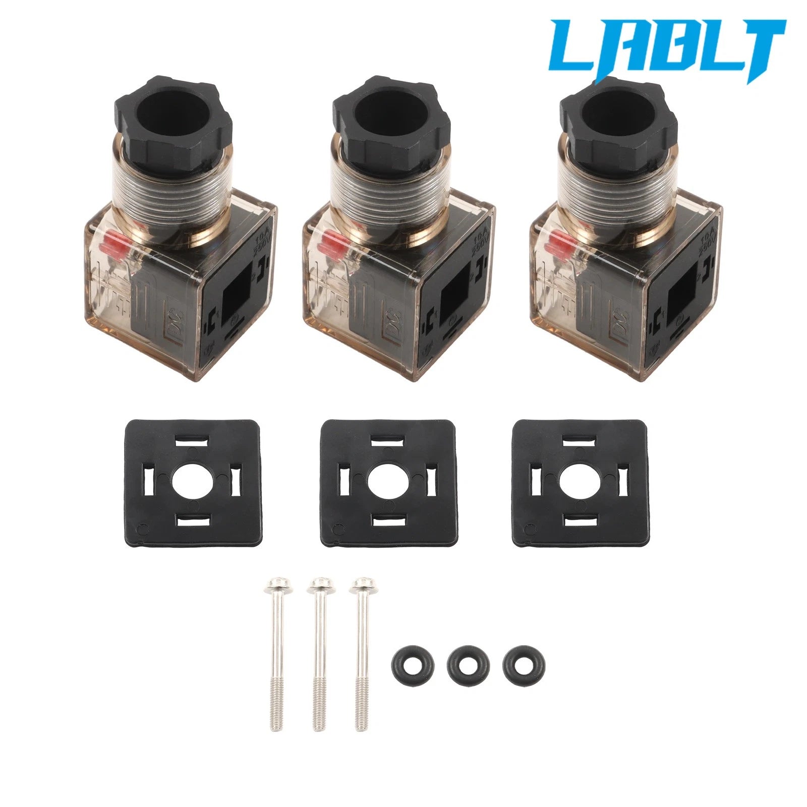 3X Din43650c Junction Socket Light Air Valve Solenoid Plug Connector