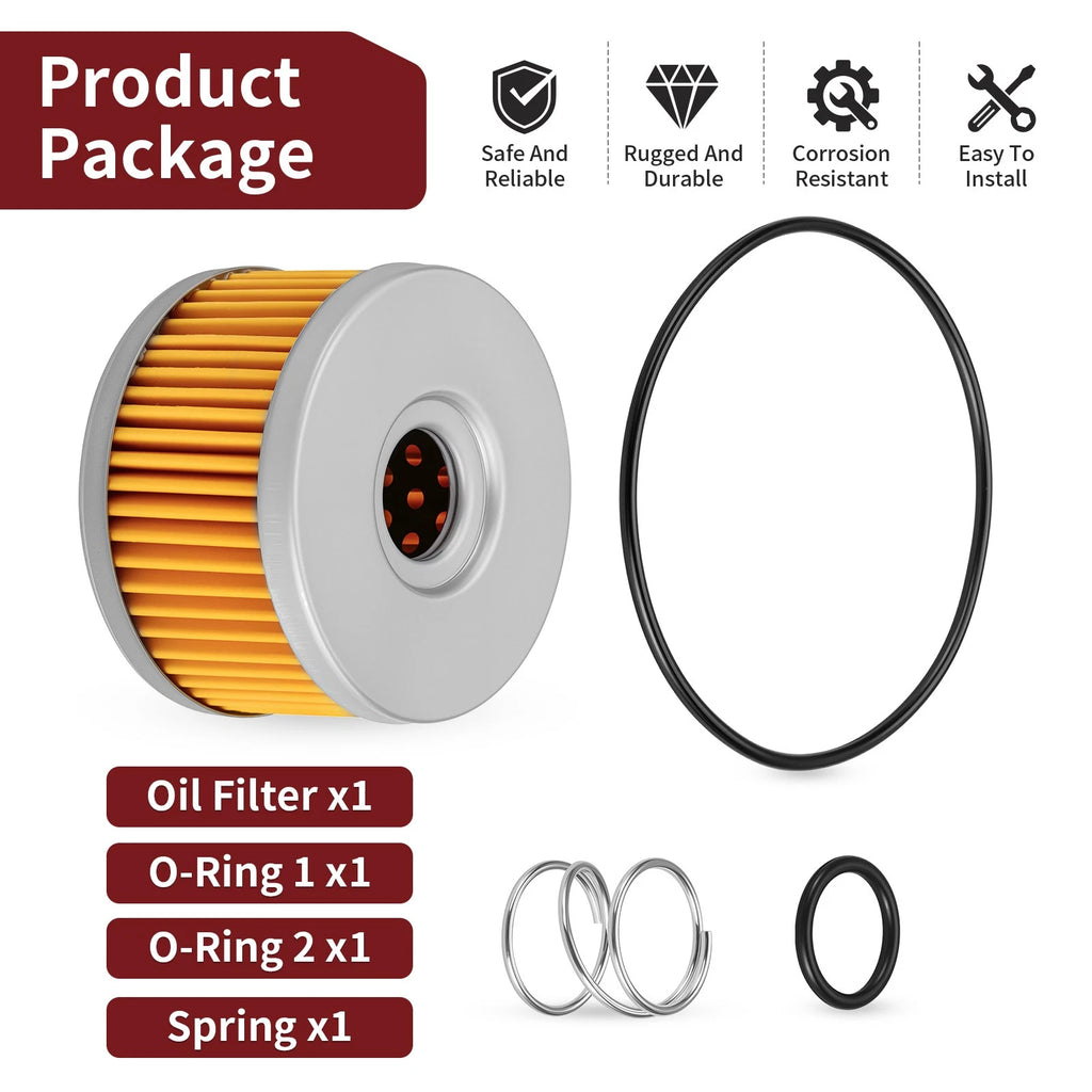 Oil Filter & O-ring w/ Spring for Suzuki SP500 (1981–1983) 09280-15007