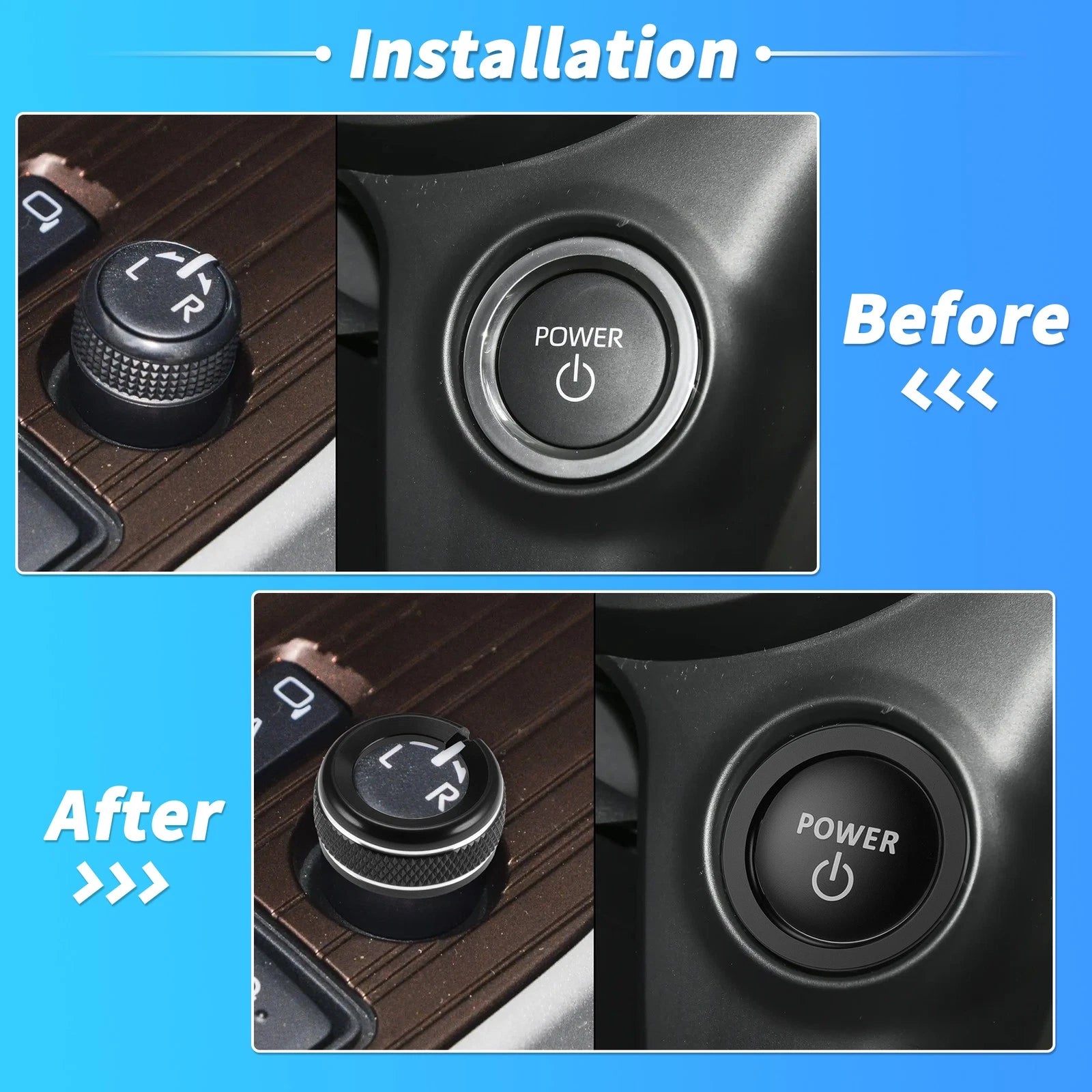 Volume Knob Cover for - Control Switch Trim Ring Black