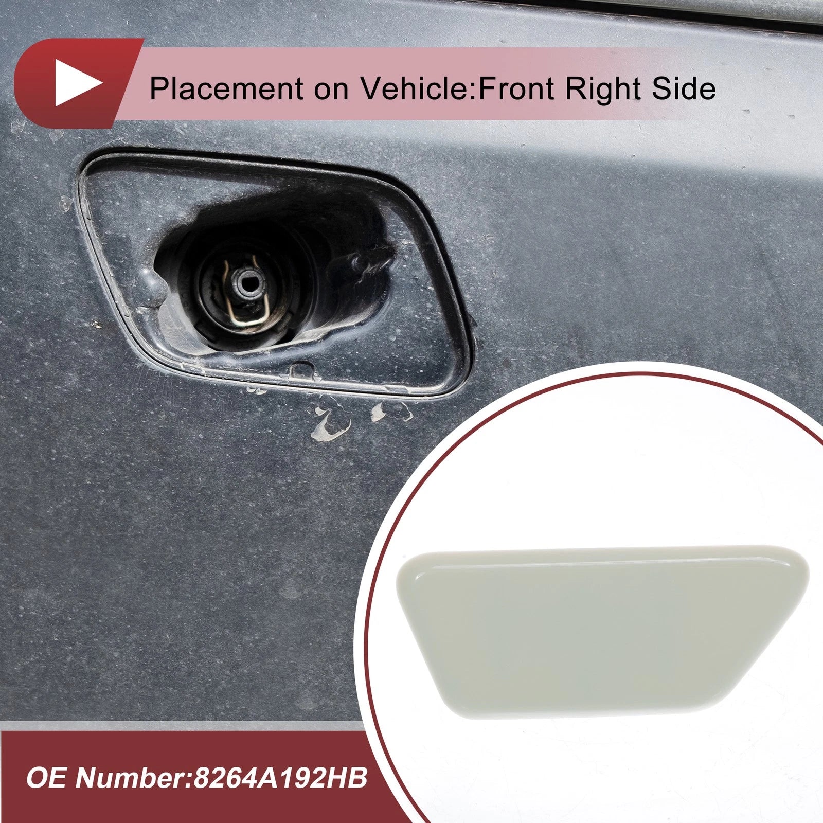 Washer Nozzle Cover Cap Front Right for Mitsubishi Outlander XL (2013–2015)