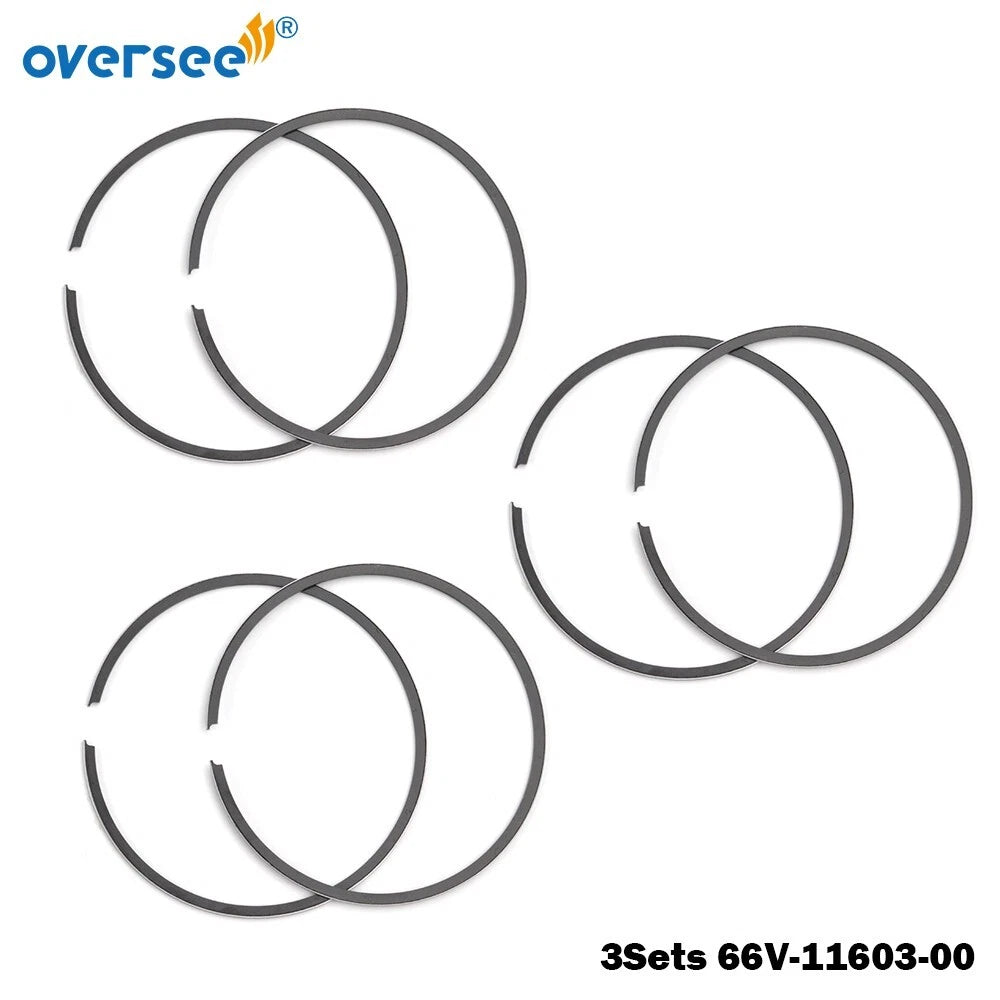 Set of 3 Piston Rings STD for Yamaha PWC Outboard 1200 GP1200R XLT1200 (1996–2003)