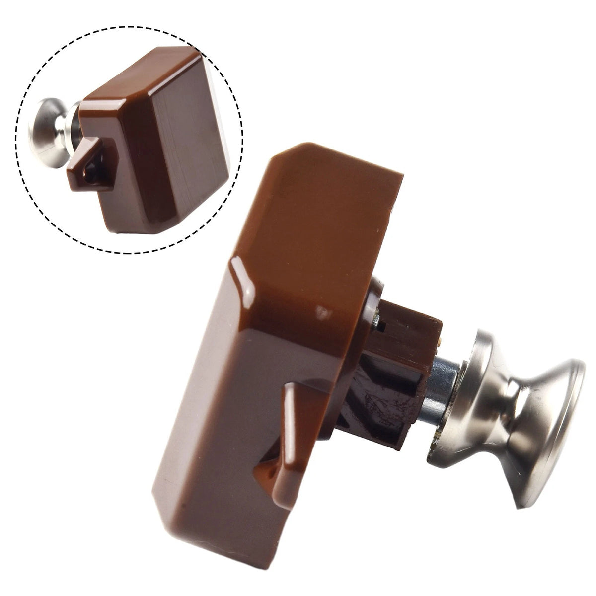 Push Button Lock for Land Furniture Drawers, Doors, Cabinets, RV