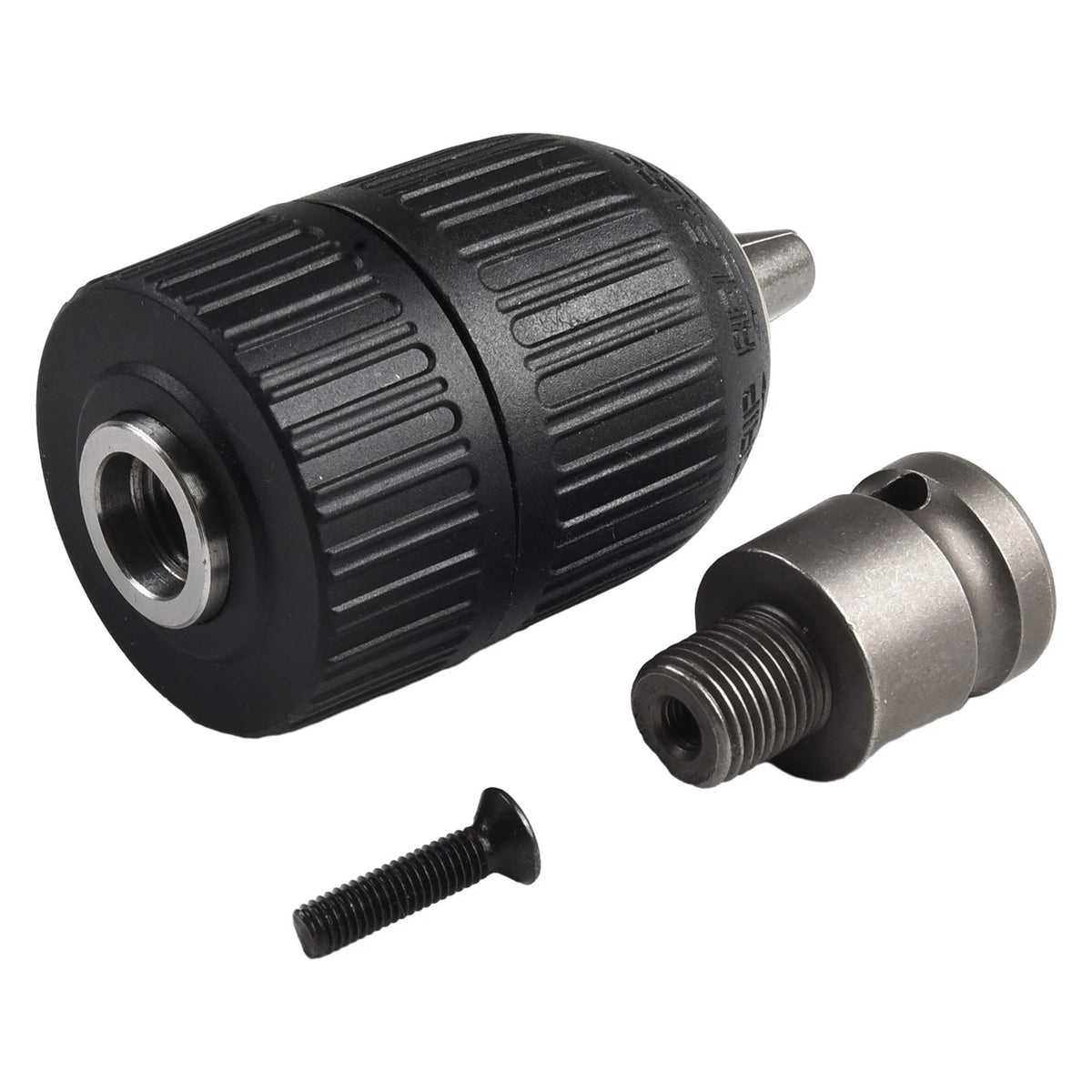 Keyless Drill Bit Chuck for Impact Driver Adapter (1/2" Hex Shank)