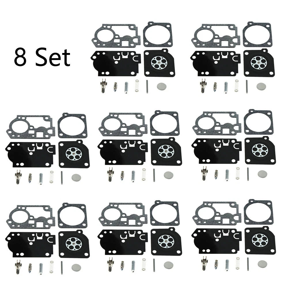 Set of 8 Carburetor Rebuild Kits for Poulan BVM210VS (ZAMA RB-156 C1U-W43 C1U-W45)