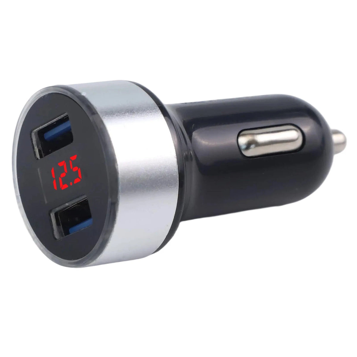 Dual USB Car Charger Adapter with LCD Display for 12V 24V Vehicle