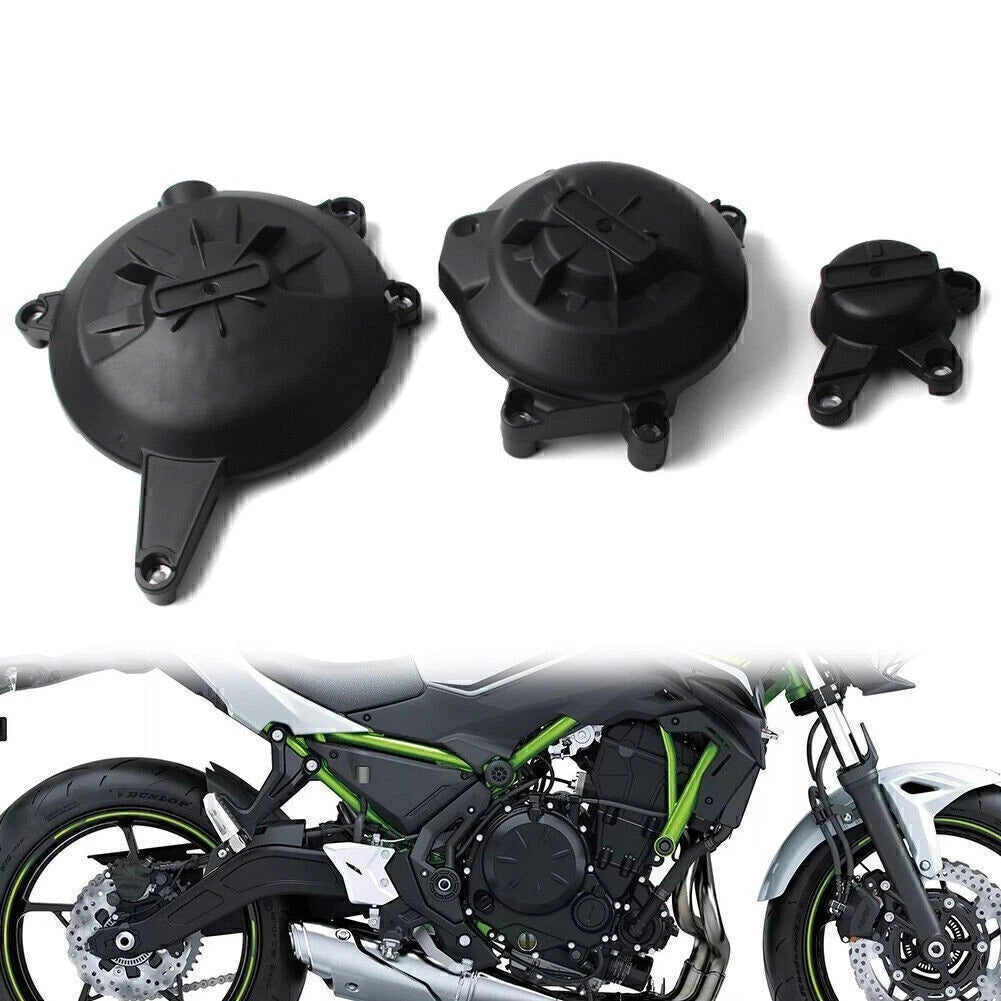 Matte Black Engine Case Cover Slider for Kawasaki Z650 (2017–2020)