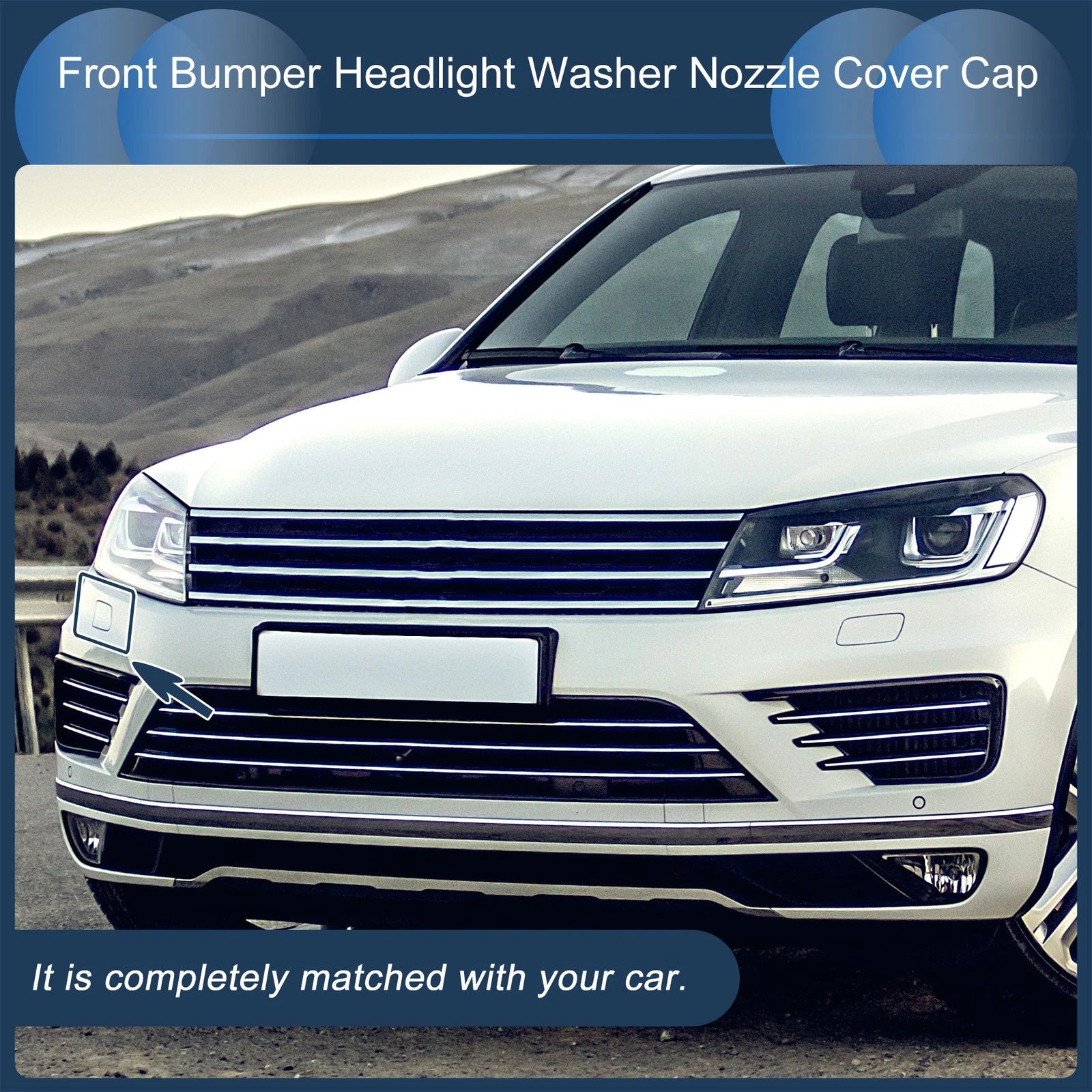 Washer Nozzle Cover Cap Front Right Replacement for Volkswagen Touareg 7L (2002–2006)