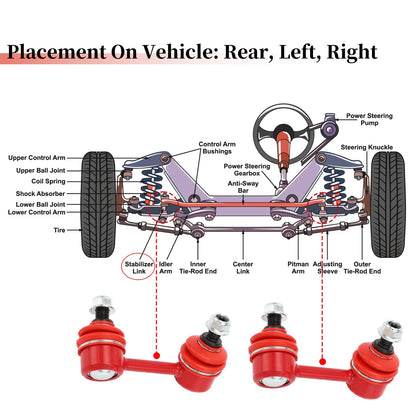 2X Rear Stabilizer Sway Bar Link for Honda Civic (2006–2015) No.K750125/K750126