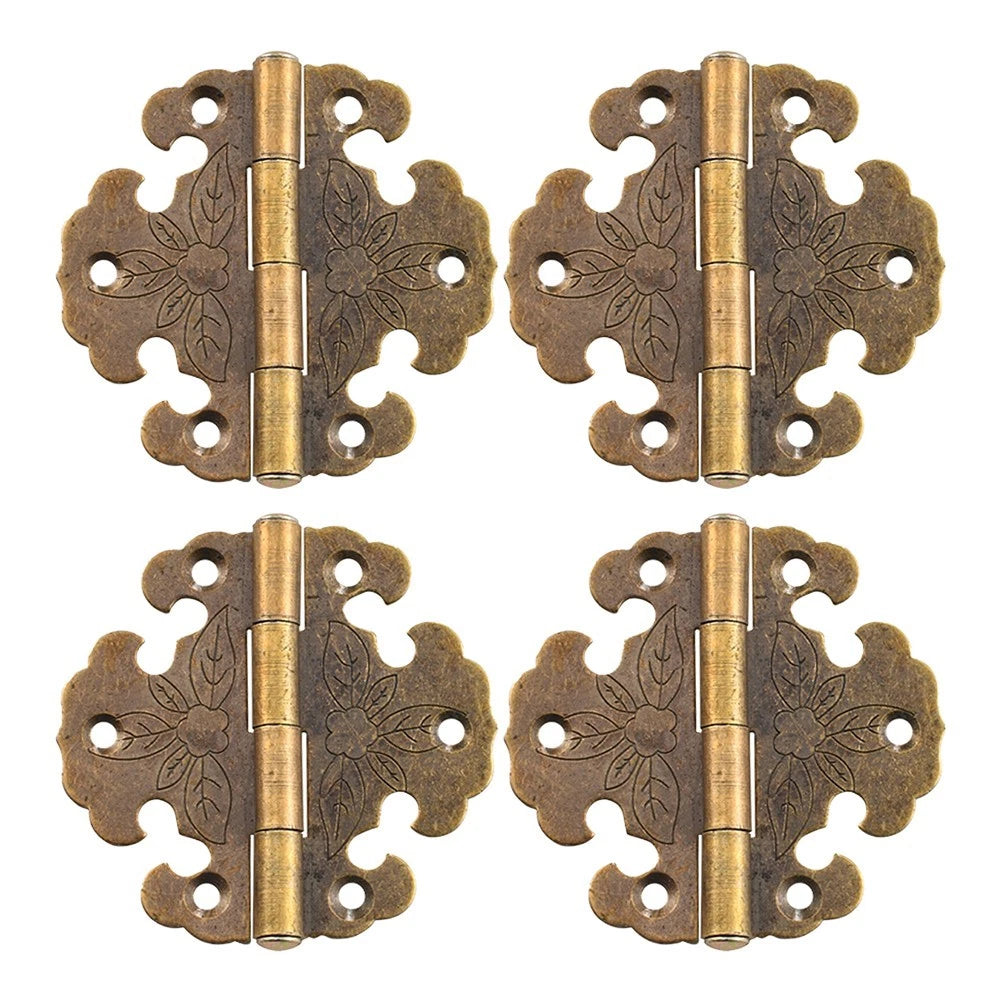Set of 4 Rustic Cabinet Hinges for Hinged Elegance (No Part Numbers)