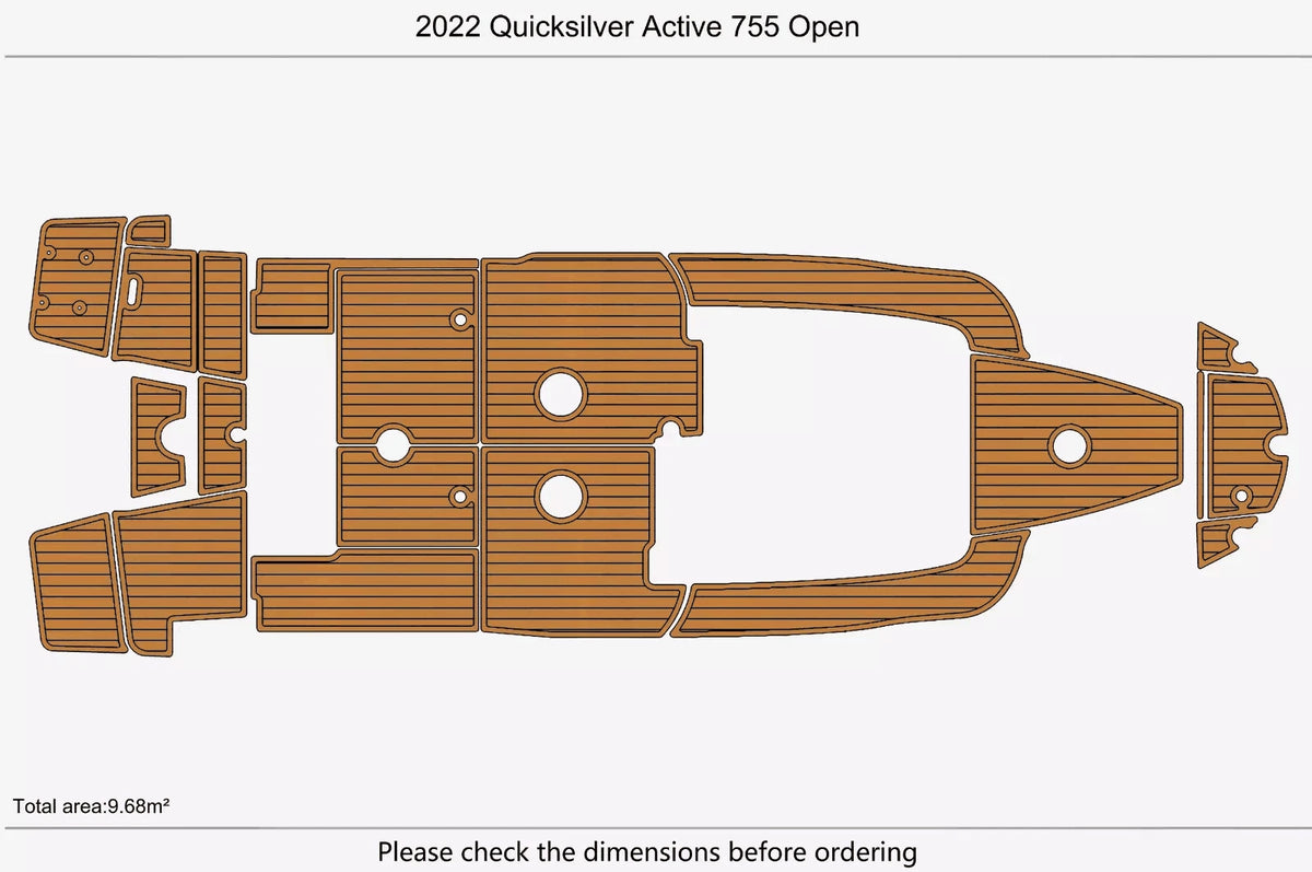 EVA Pad for Quicksilver Active 755 Open (2022) - Teak Deck Floor