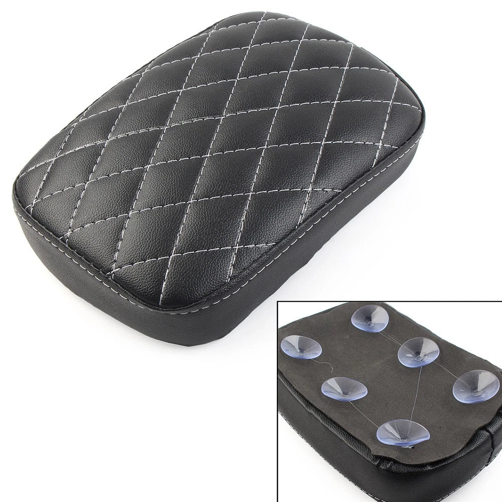 Rear Passenger Seat Pillion Pad with Diamond Pattern for Harley Dyna