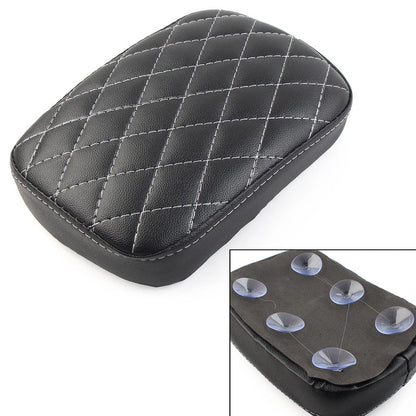 Rear Passenger Seat Pillion Pad with Diamond Pattern for Harley Dyna