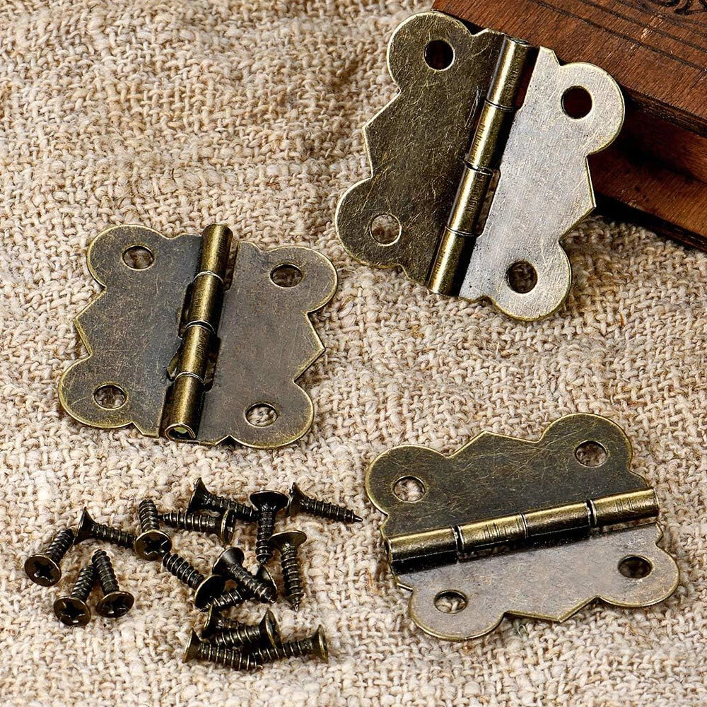 10Pc Antique Butterfly Hinge for Jewelry Chest, Wine Box, Dollhouse (25x30mm)