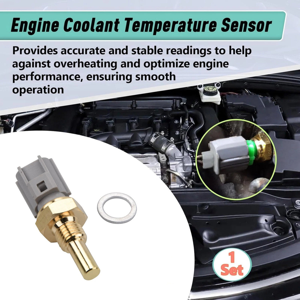Engine Coolant Temperature Sensor 13650-51G10 for Lexus LS400 LS430 (1990–2006)